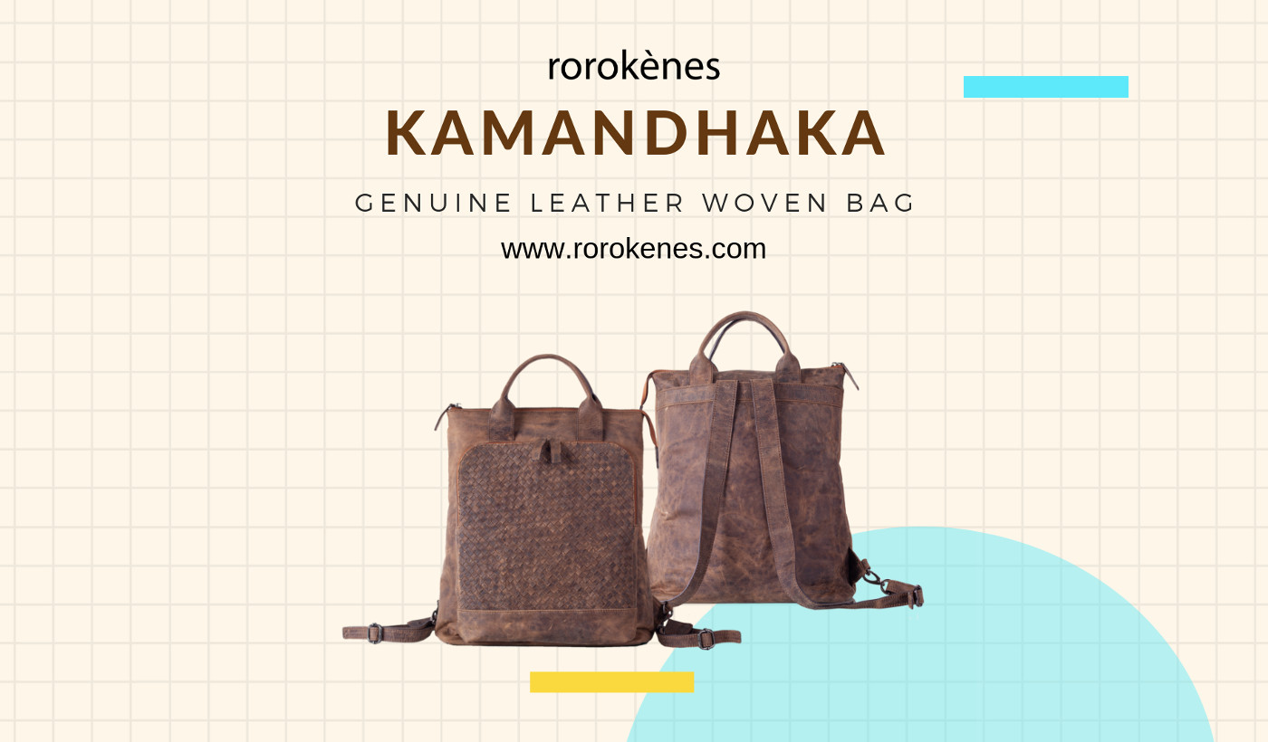 Kamandhaka Genuine Woven Leather Backpack